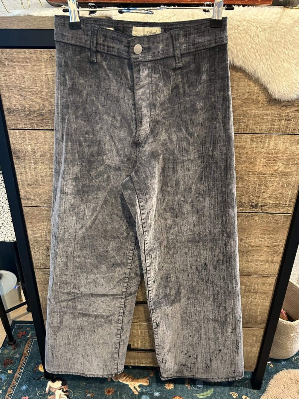 Universal Thread blue/gray Velvet Sailor Wide Leg Pants (Size 2R)